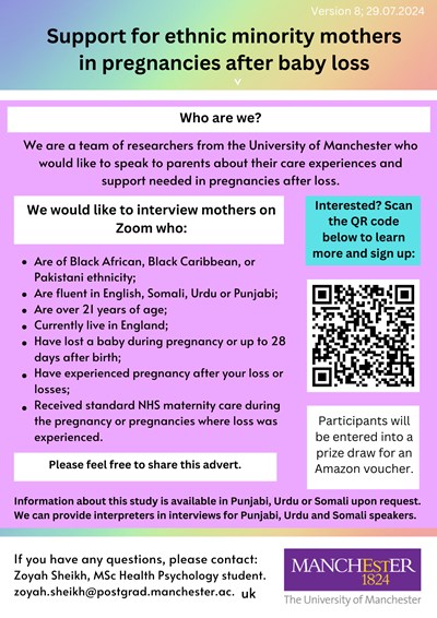 University of Manchester Research Support of ethnic minority mothers in pregnancies after baby loss