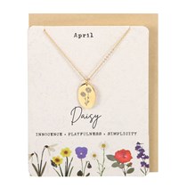 April Daisy Birth Flower Necklace Card Main Image