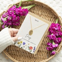 April Daisy Birth Flower Necklace Card Alternate Image