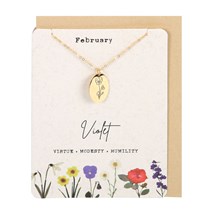 February Violet Birth Necklace Card Main Image