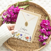 July Larkspur Birth Flower Necklace Card Alternate Image