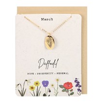 March Daffodil Birth Flower Necklace Card Main Image