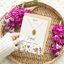 March Daffodil Birth Flower Necklace Card Alternate Image