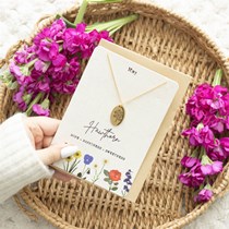 May Hawthorn Birth Flower Necklace Card Alternate Image