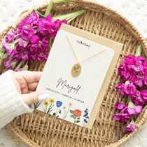 October Marigold Birth Flower Necklace Card Alternate Image