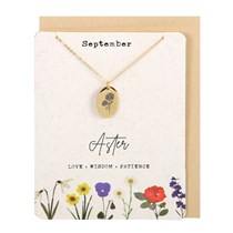 September Aster Birth Flower Necklace Card Main Image